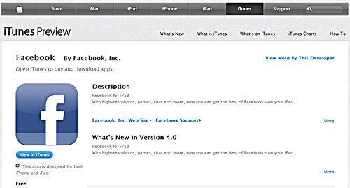 Official Facebook app for iPad goes live! | Techsterr